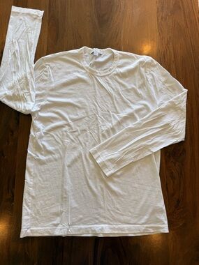 James Perse White Long-Sleeve Crewneck Tee